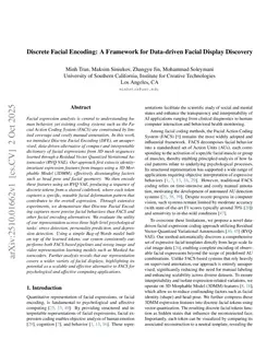 Discrete Facial Encoding: : A Framework for Data-driven Facial Display Discovery