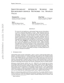 Shift-Invariant Attribute Scoring for Kolmogorov-Arnold Networks via Shapley Value