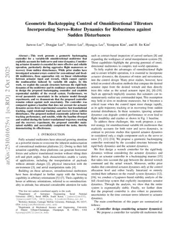 Geometric Backstepping Control of Omnidirectional Tiltrotors Incorporating Servo-Rotor Dynamics for Robustness against Sudden Disturbances