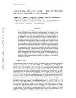 Look Less, Reason More: Rollout-Guided Adaptive Pixel-Space Reasoning