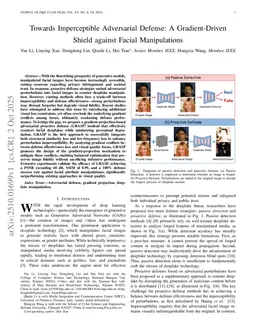 Towards Imperceptible Adversarial Defense: A Gradient-Driven Shield against Facial Manipulations