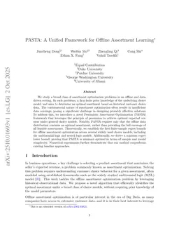 PASTA: A Unified Framework for Offline Assortment Learning