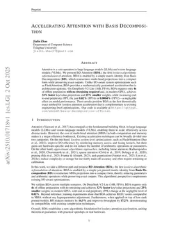 Accelerating Attention with Basis Decomposition