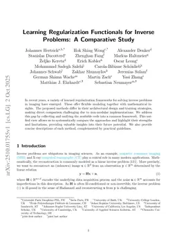 Learning Regularization Functionals for Inverse Problems: A Comparative Study