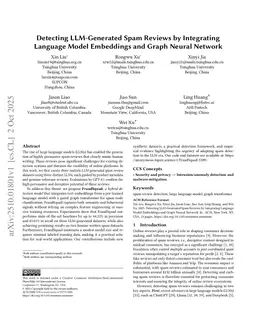 Detecting LLM-Generated Spam Reviews by Integrating Language Model Embeddings and Graph Neural Network