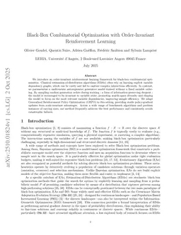 Black-Box Combinatorial Optimization with Order-Invariant Reinforcement Learning