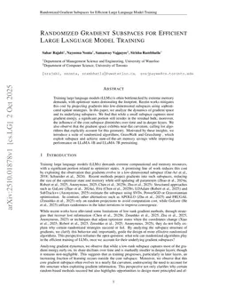 Randomized Gradient Subspaces for Efficient Large Language Model Training