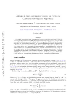 Uniform-in-time convergence bounds for Persistent Contrastive Divergence Algorithms