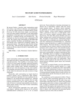 Multi-bit Audio Watermarking