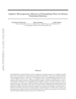 Adaptive Heterogeneous Mixtures of Normalising Flows for Robust Variational Inference
