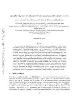 Adaptive Kernel Selection for Stein Variational Gradient Descent