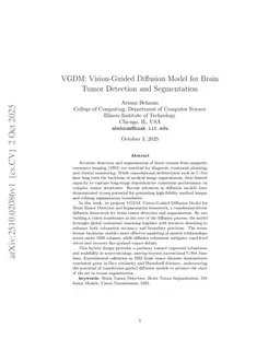 VGDM: Vision-Guided Diffusion Model for Brain Tumor Detection and Segmentation