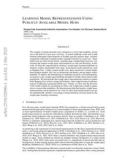 Learning Model Representations Using Publicly Available Model Hubs