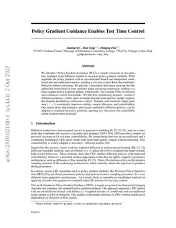 Policy Gradient Guidance Enables Test Time Control