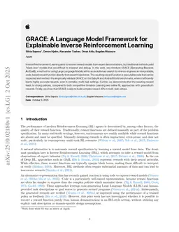 GRACE: A Language Model Framework for Explainable Inverse Reinforcement Learning