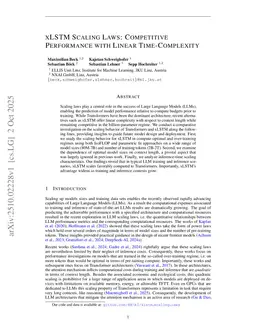 xLSTM Scaling Laws: Competitive Performance with Linear Time-Complexity
