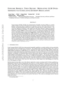 Explore Briefly, Then Decide: Mitigating LLM Overthinking via Cumulative Entropy Regulation