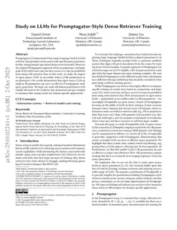 Study on LLMs for Promptagator-Style Dense Retriever Training