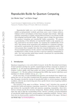 Reproducible Builds for Quantum Computing