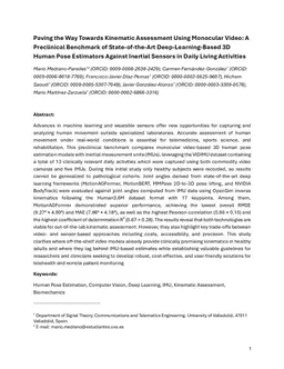 Paving the Way Towards Kinematic Assessment Using Monocular Video: A Preclinical Benchmark of State-of-the-Art Deep-Learning-Based 3D Human Pose Estimators Against Inertial Sensors in Daily Living Activities
