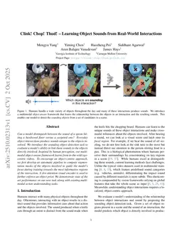 Clink! Chop! Thud! -- Learning Object Sounds from Real-World Interactions