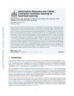 Hallucination reduction with CASAL: Contrastive Activation Steering For Amortized Learning