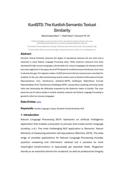KurdSTS: The Kurdish Semantic Textual Similarity