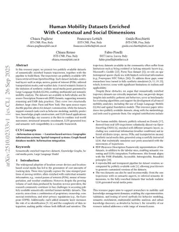 Human Mobility Datasets Enriched With Contextual and Social Dimensions
