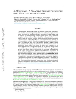 A-MemGuard: A Proactive Defense Framework for LLM-Based Agent Memory