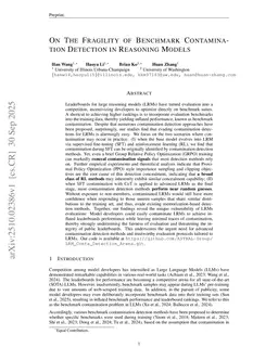 On The Fragility of Benchmark Contamination Detection in Reasoning Models