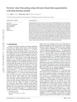 Extreme value forecasting using relevance-based data augmentation with deep learning models
