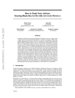 How to Train Your Advisor: Steering Black-Box LLMs with Advisor Models