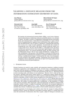 Learning a distance measure from the information-estimation geometry of data