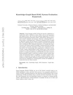 Knowledge-Graph Based RAG System Evaluation Framework