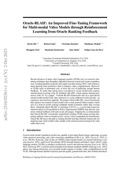Oracle-RLAIF: An Improved Fine-Tuning Framework for Multi-modal Video Models through Reinforcement Learning from Ranking Feedback
