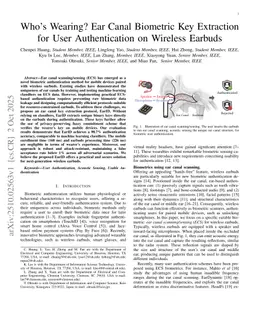 Who's Wearing? Ear Canal Biometric Key Extraction for User Authentication on Wireless Earbuds