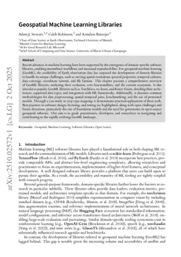 Geospatial Machine Learning Libraries