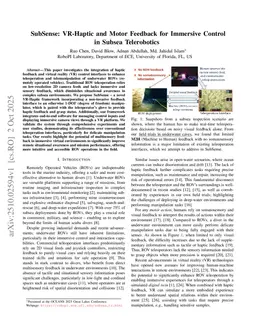 SubSense: VR-Haptic and Motor Feedback for Immersive Control in Subsea Telerobotics