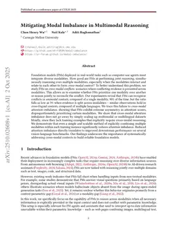 Mitigating Modal Imbalance in Multimodal Reasoning