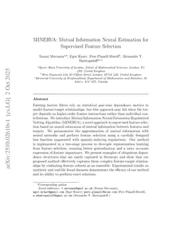 MINERVA: Mutual Information Neural Estimation for Supervised Feature Selection