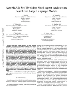 AutoMaAS: Self-Evolving Multi-Agent Architecture Search for Large Language Models