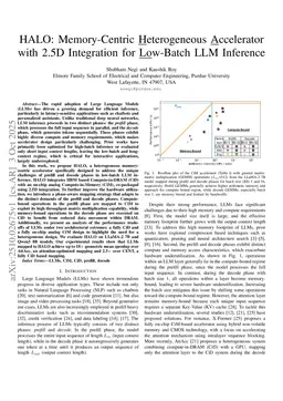HALO: Memory-Centric Heterogeneous Accelerator with 2.5D Integration for Low-Batch LLM Inference