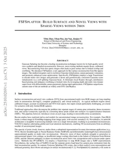 FSFSplatter: Build Surface and Novel Views with Sparse-Views within 2min