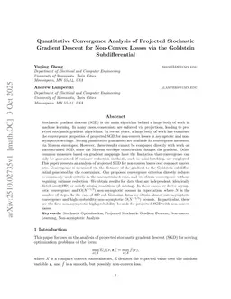 Quantitative Convergence Analysis of Projected Stochastic Gradient Descent for Non-Convex Losses via the Goldstein Subdifferential