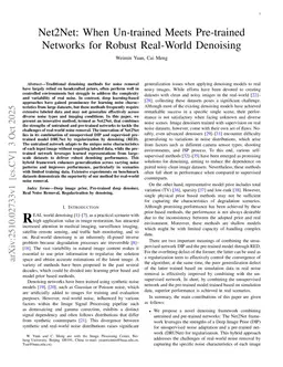 Net2Net: When Un-trained Meets Pre-trained Networks for Robust Real-World Denoising
