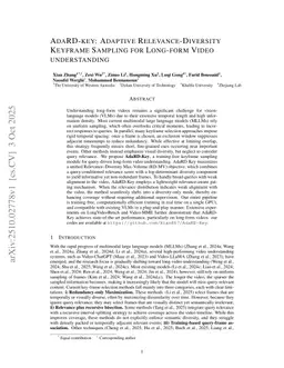 AdaRD-key: Adaptive Relevance-Diversity Keyframe Sampling for Long-form Video understanding