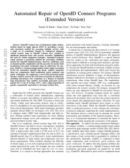 Automated Repair of OpenID Connect Programs (Extended Version)