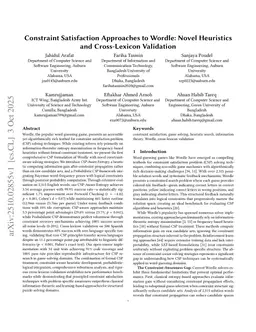 Constraint Satisfaction Approaches to Wordle: Novel Heuristics and Cross-Lexicon Validation