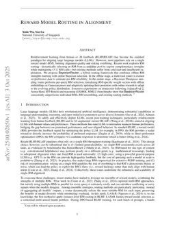 Reward Model Routing in Alignment