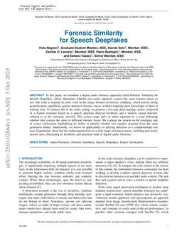 Forensic Similarity for Speech Deepfakes